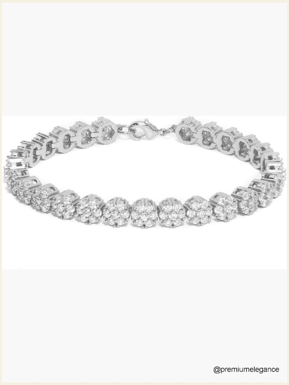 8mm Iced Out Cluster Tennis Bracelet, Cubic Zirconia, 7 Inches, Unisex Gift Box